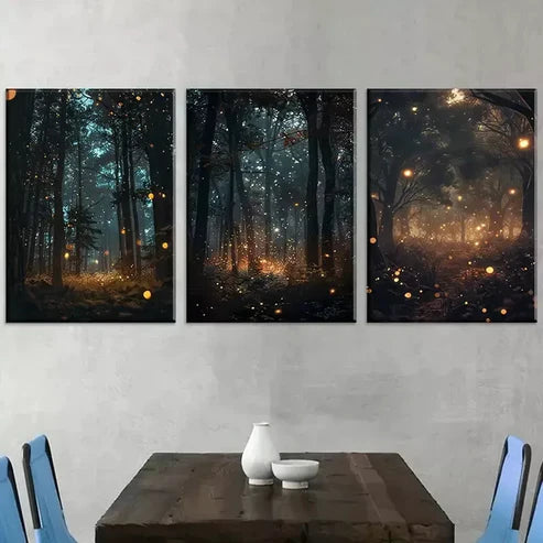 3pcs Decorative Enchanting Forest Art Set Canvas Unframed - High Quality Print 100% Australian Made Wall Canvas