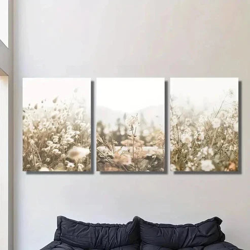 3pcs Scandinavian Countryside Landscape Wall Art Set Canvas Unframed - High Quality Print 100% Australian Made Wall Canvas