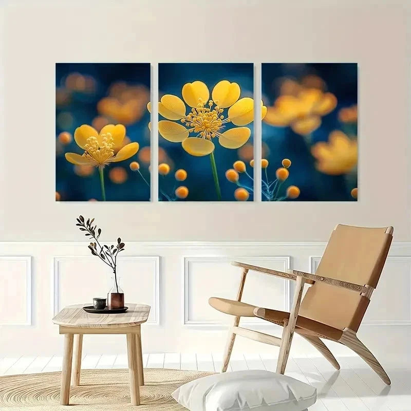 3pcs Fennel Flower Nature Perfect Wall Art Set Canvas Framed 40x60cm - High Quality Print 100% Australian Made Wall Canvas Ready to Hang