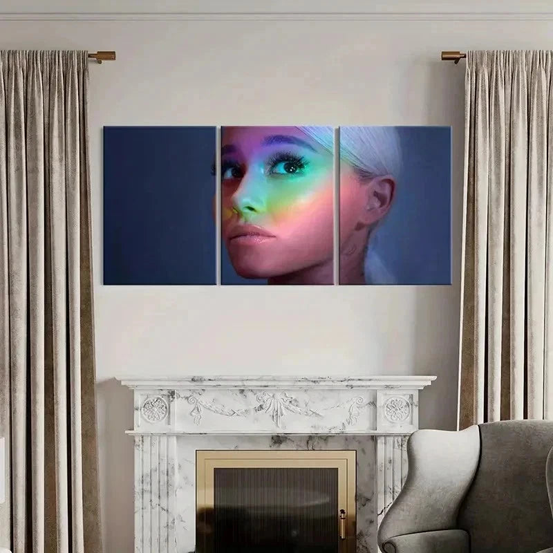 3pcs Famous Singer Ariana Grande Poster Wall Art Set Canvas Framed 40x60cm - High Quality Print 100% Australian Made Wall Canvas Ready to Hang