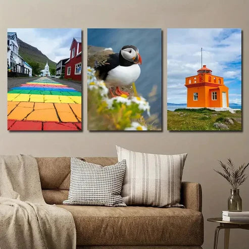 3pcs Beautiful Art Photos of Iceland Wall Art Set Canvas Unframed - High Quality Print 100% Australian Made Wall Canvas