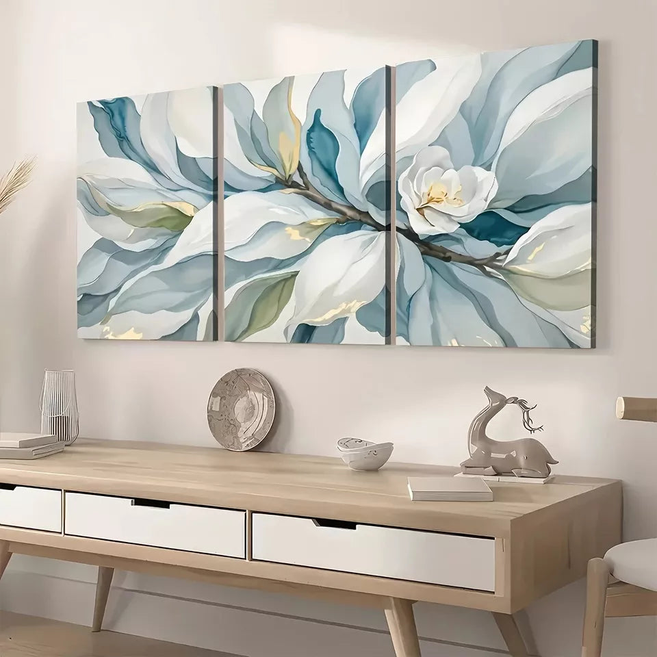 3pcs Modern Artistic Abstract Floral Landscape Wall Art Set Canvas Framed 40x60cm - High Quality Print 100% Australian Made Wall Canvas Ready to Hang