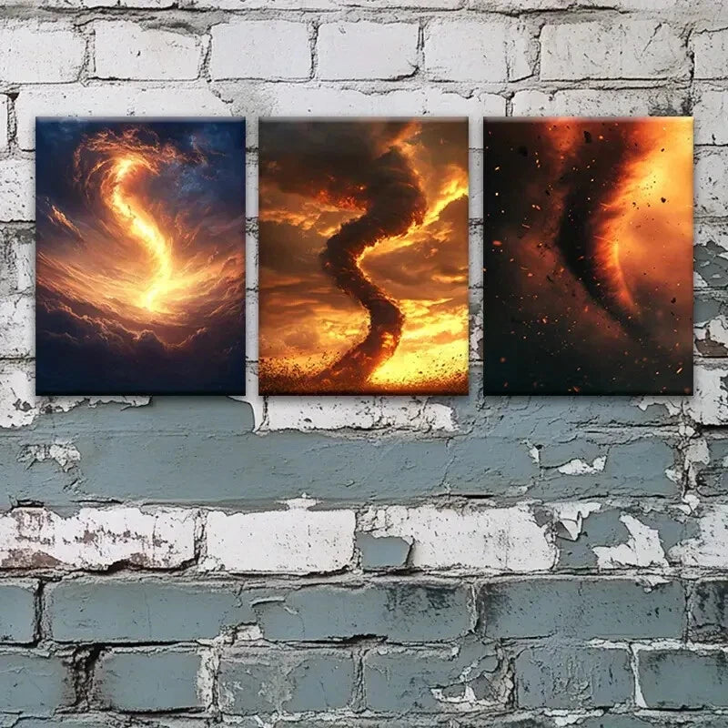 3pcs Cosmic Clouds & Stars Fantasy Perfect Wall Art Set Canvas Framed 40x60cm - High Quality Print 100% Australian Made Wall Canvas Ready to Hang