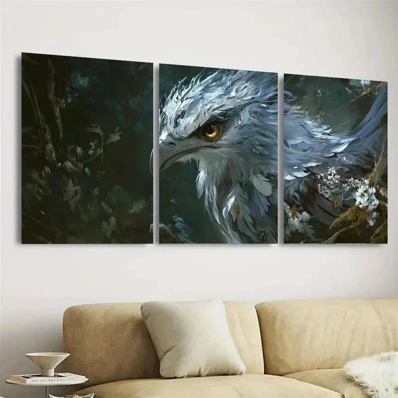 3pcs Barocco Bird Wall Art Set Canvas Framed 60x90cm - High Quality Print 100% Australian Made Wall Canvas Ready to Hang