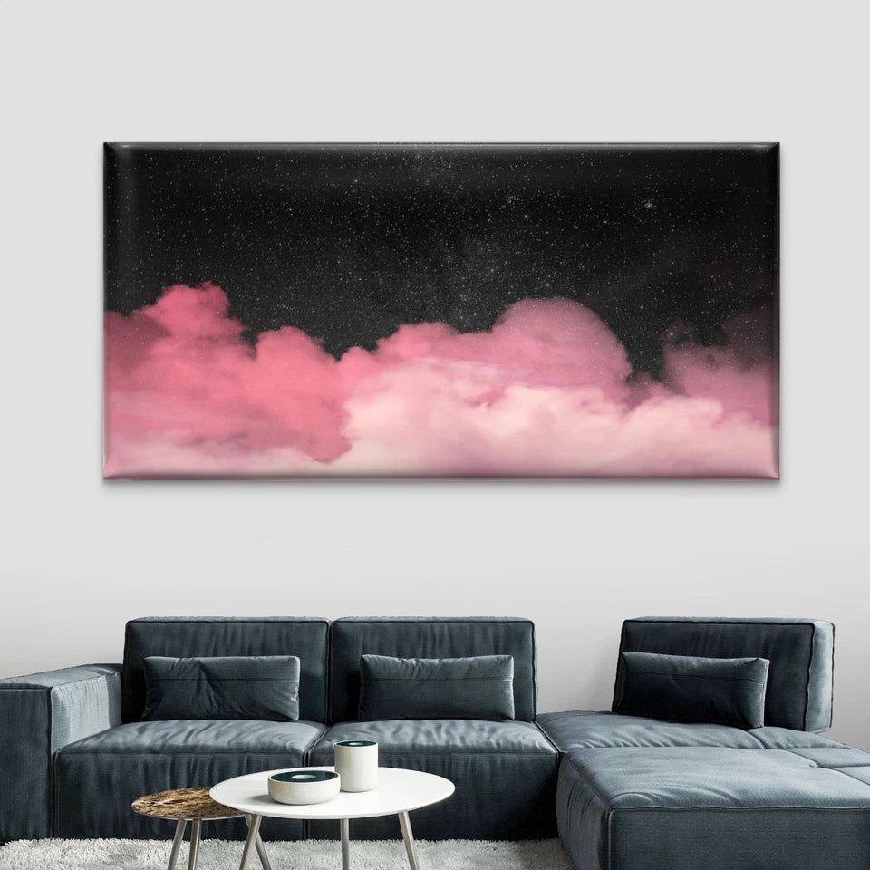 Galaxy Background With Clouds Wall Art Canvas Office Home Room Framed 120x60cm