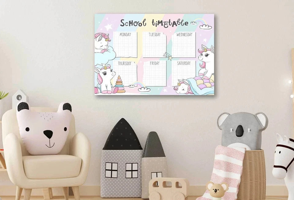 NEW (LAMINATED) School Timetable (61X91CM) Educational CHART PICTURE PRINT