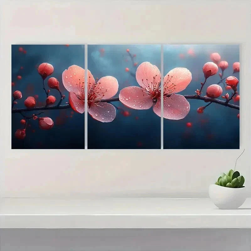 3pcs Blooming Wild Stamen Ncature Perfect Wall Art Set Canvas Framed 40x60cm - High Quality Print 100% Australian Made Wall Canvas Ready to Hang