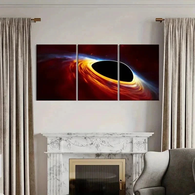3pcs Space Fantasy Theme Black Hole Wall Art Set Canvas Framed 40x60cm - High Quality Print 100% Australian Made Wall Canvas Ready to Hang