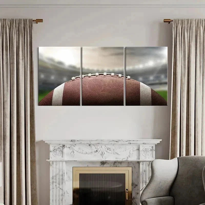 3pcs Sport Art Rugby American Football Wall Art Set Canvas Framed 40x60cm - High Quality Print 100% Australian Made Wall Canvas Ready to Hang