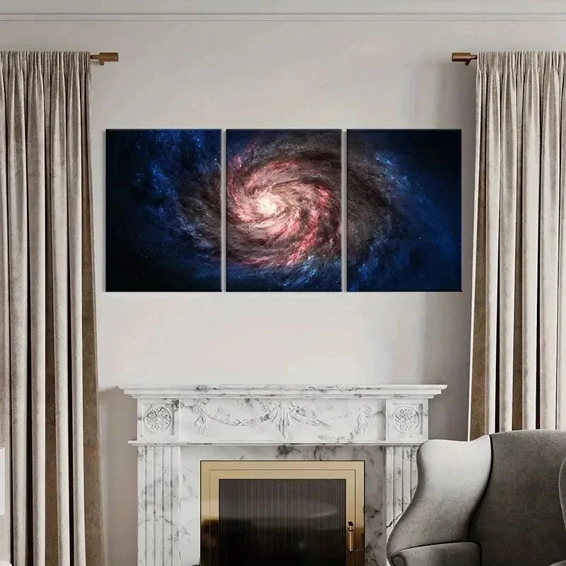 3pcs Universe Nebula Space Modern Wall Art Set Canvas Framed 50x70cm - High Quality Print 100% Australian Made Wall Canvas Ready to Hang