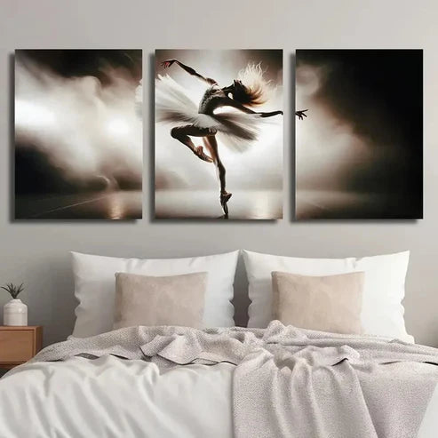 3pcs Ballet Dancing Girl Wall Art Set Canvas Unframed - High Quality Print 100% Australian Made Wall Canvas