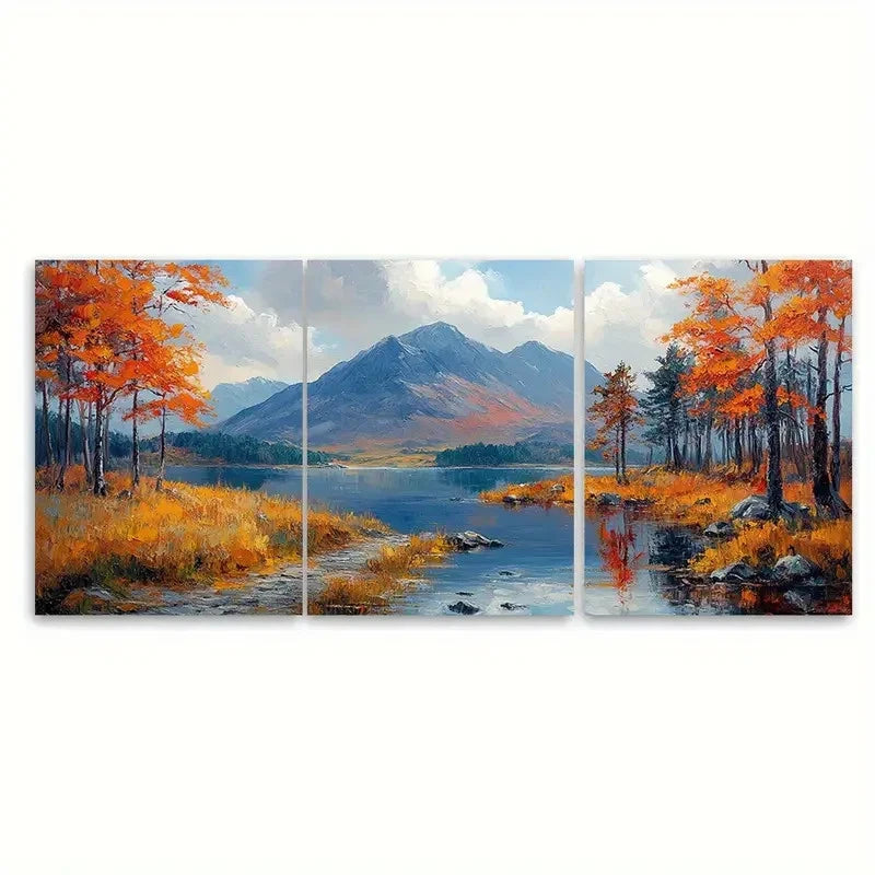 3pcs Connemara National Park VG Wall Art Set Canvas Framed 60x90cm - High Quality Print 100% Australian Made Wall Canvas Ready to Hang