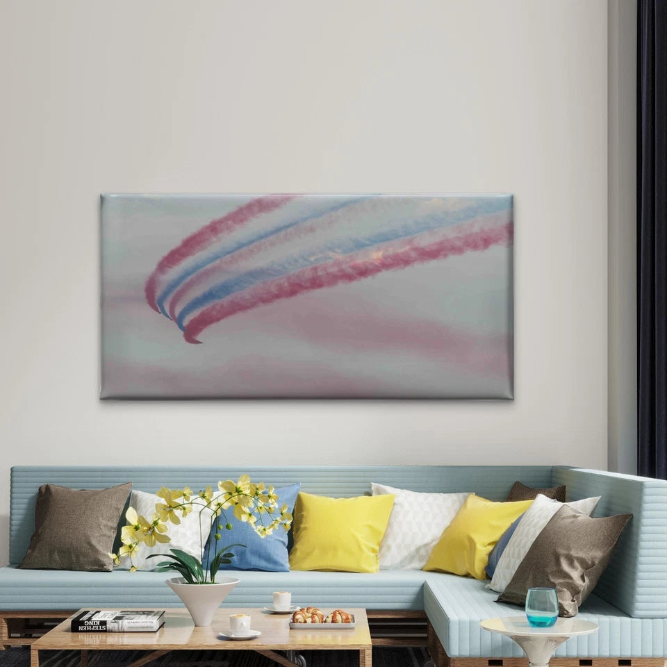 Close Up Of Airplane In Air Wall Art Canvas Office Home Room Framed 120x60cm