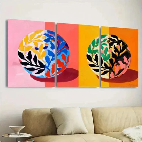 3pcs Matisse Disco Ball Wall Art Set Canvas Unframed - High Quality Print 100% Australian Made Wall Canvas