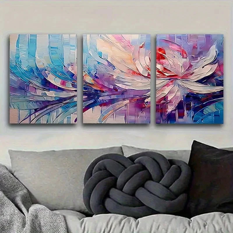 3pcs Abstract Feather Art Wall Art Set Canvas Framed 40x60cm - High Quality Print 100% Australian Made Wall Canvas Ready to Hang