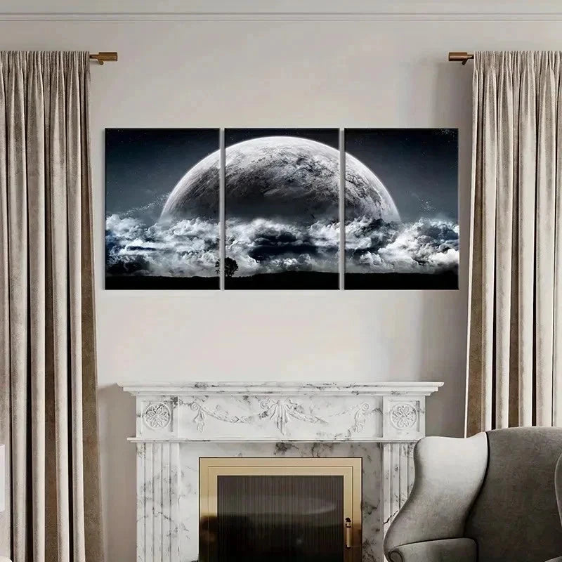 3pcs Fantasy Landscape Night Sky Modern Wall Art Set Canvas Framed 40x60cm - High Quality Print 100% Australian Made Wall Canvas Ready to Hang