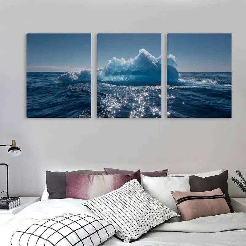 3pcs Ocean Wave Minimalist Beach House Decor Wall Art Set Canvas Framed 40x60cm - High Quality Print 100% Australian Made Wall Canvas Ready to Hang
