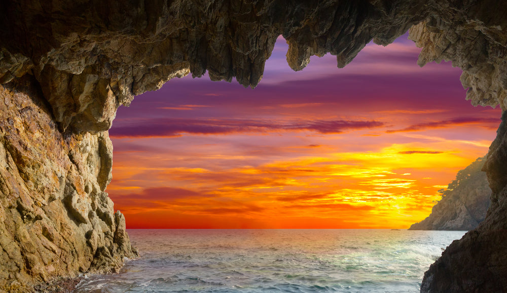 Beach Cave at Sunset Print 100% Australian Made