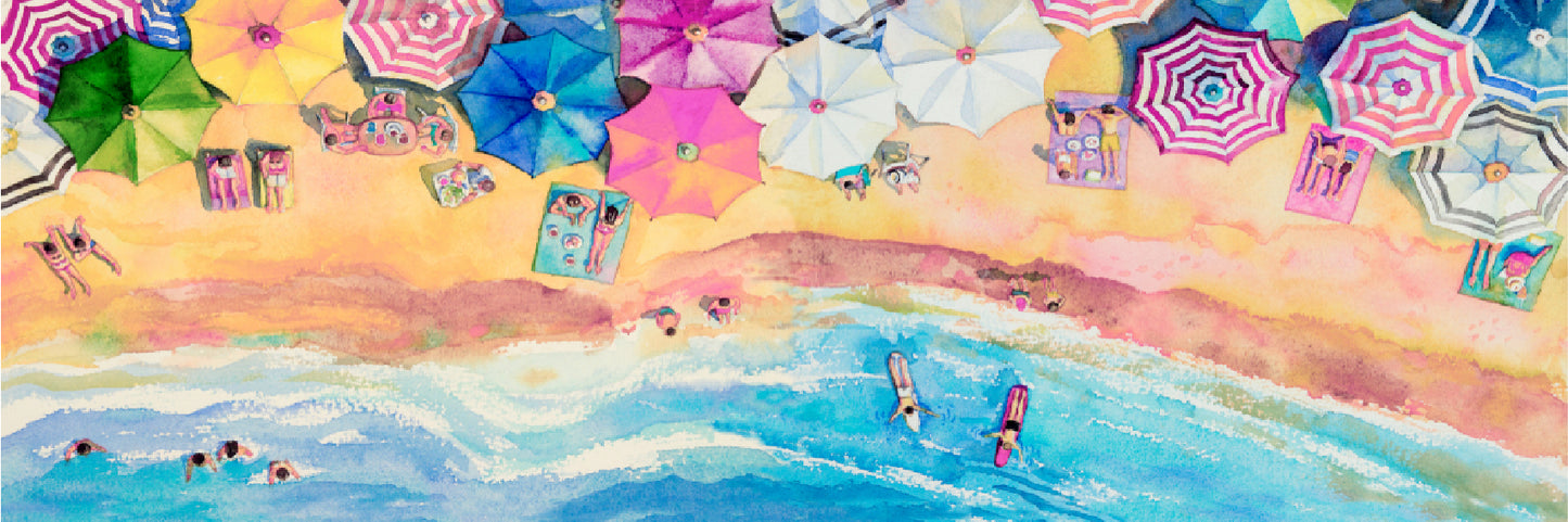 Panoramic Canvas Beach Painting High Quality 100% Australian made wall Canvas Print ready to hang