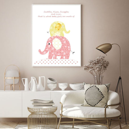 Elephants & Quote Colorful Design Home Decor Premium Quality Poster Print Choose Your Sizes