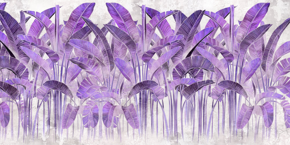 Purple Banana Leaves Design Print 100% Australian Made