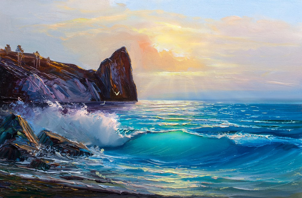 Stunning Sea Scenery Oil Painting Home Decor Premium Quality Poster Print Choose Your Sizes
