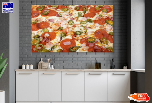 Hot Summer Jalapeno Pepper And Meat Pizza Print 100% Australian Made