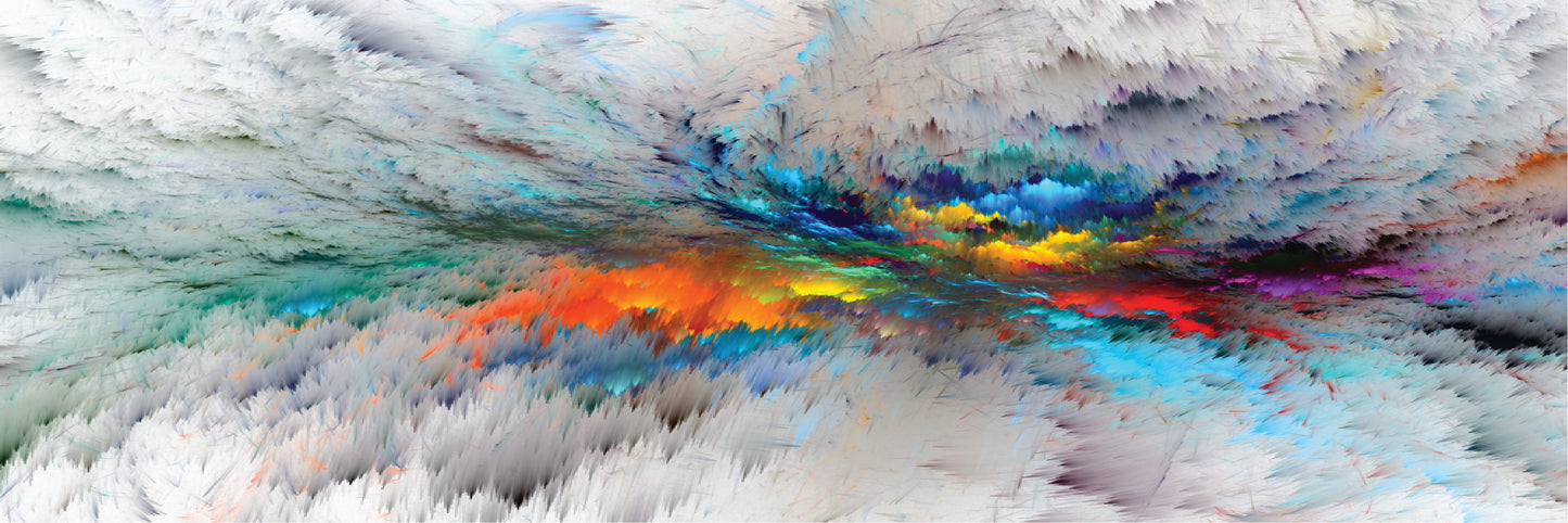 Panoramic Canvas Colourful Abstract Design High Quality 100% Australian made wall Canvas Print ready to hang