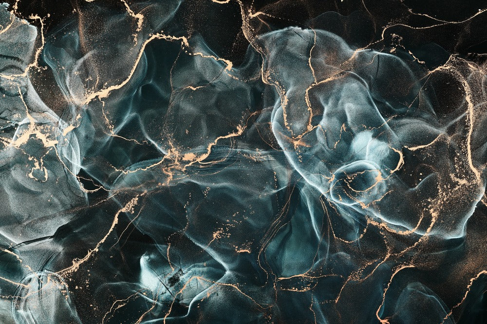 Green & Gold Abstract Design Print 100% Australian Made