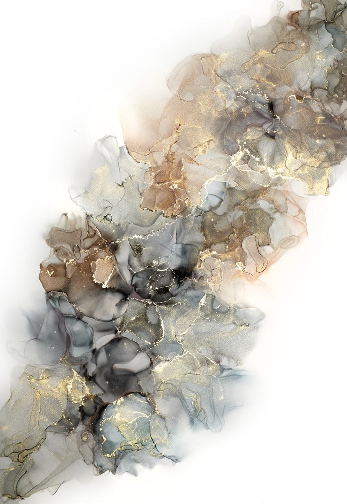 Green Blue Pink & Gold Abstract Design Print 100% Australian Made