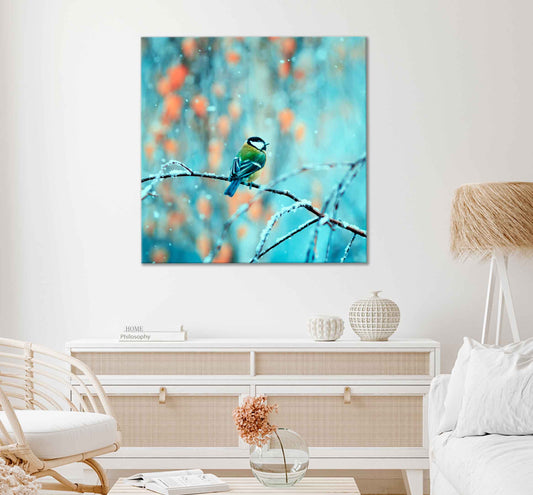 Square Canvas Bird Sitting in The Park High Quality Print 100% Australian Made