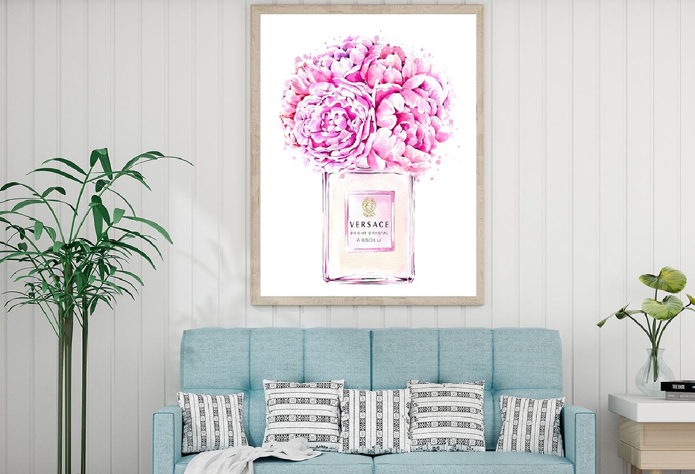 Versace Pink Perfume Bottle Watercolor Painting Home Decor Premium Quality Poster Print Choose Your Sizes