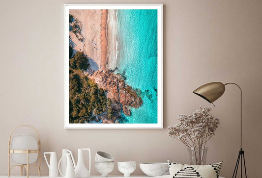 Rocky Beach in Sardinia Aerial View Photograph Home Decor Premium Quality Poster Print Choose Your Sizes