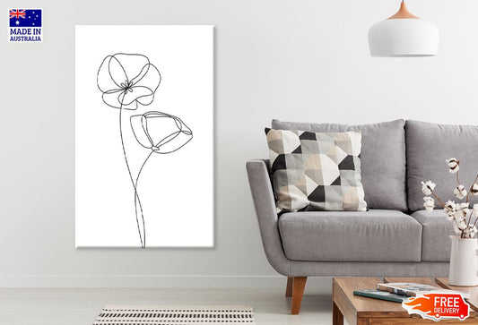 Flowers B&W Line Art Design Print 100% Australian Made