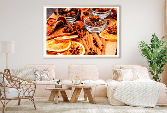 Star Anise & Cinnamon with Orange Photograph Home Decor Premium Quality Poster Print Choose Your Sizes