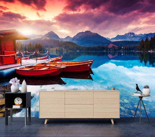 Wallpaper Murals Peel and Stick Removable Mountain Lake in National Park High Tatra High Quality