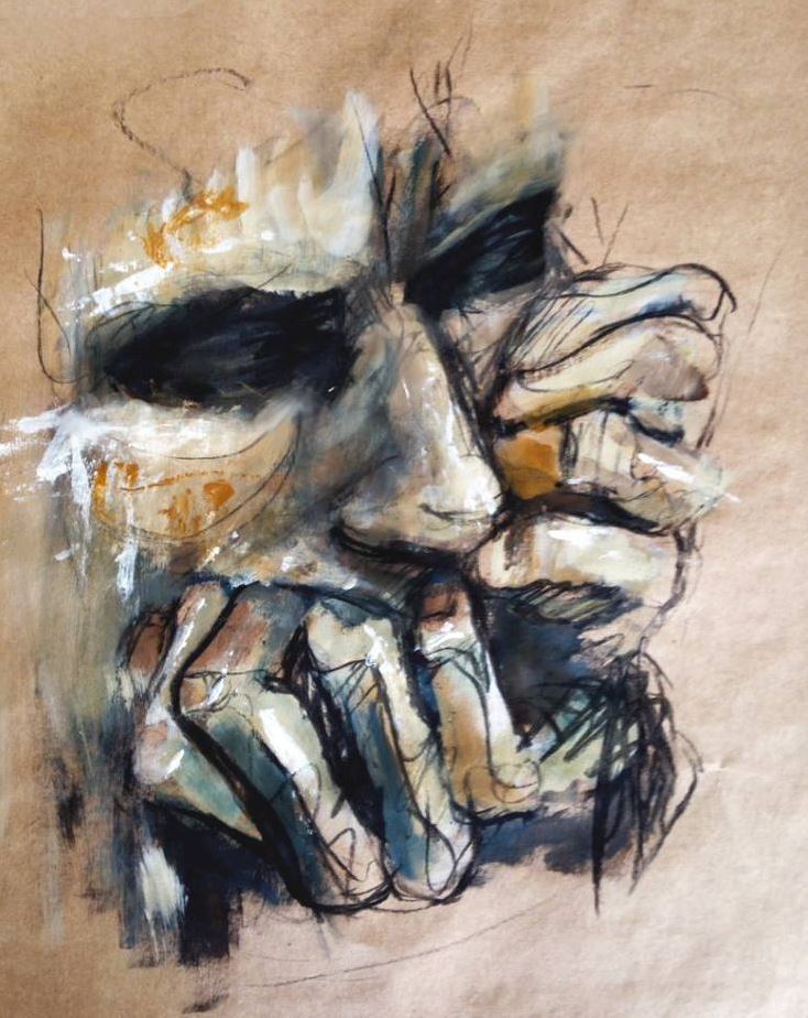 Face & Hands Oil Painting Home Decor Premium Quality Poster Print Choose Your Sizes