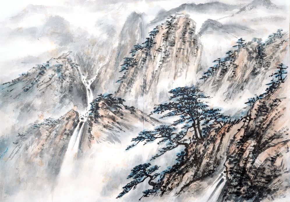 Watercolour Mountain View Painting Print 100% Australian Made