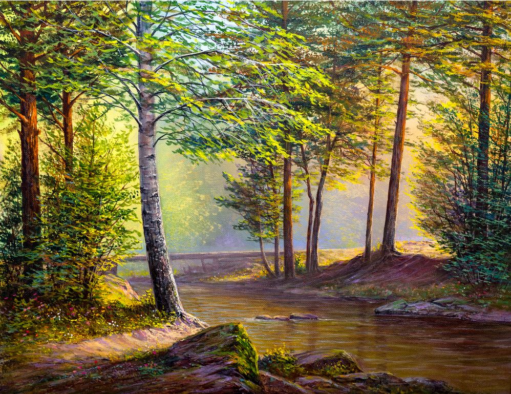 Colorful Forest Oil Painting Home Decor Premium Quality Poster Print Choose Your Sizes