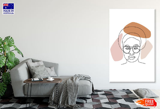 Girl With Sungalsses Line Art Design Print 100% Australian Made