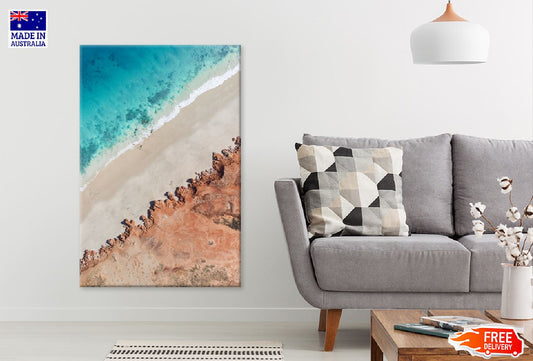 Sand Beach & Red Cliffs Aerial View Photograph Print 100% Australian Made