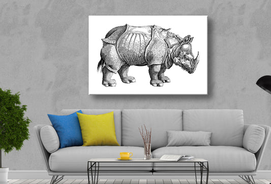 Rhino line art Print 100% Australian Made