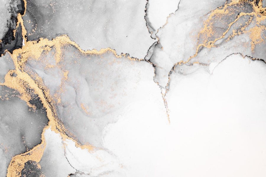 Black Gold Splash Marble Abstract Design Print 100% Australian Made