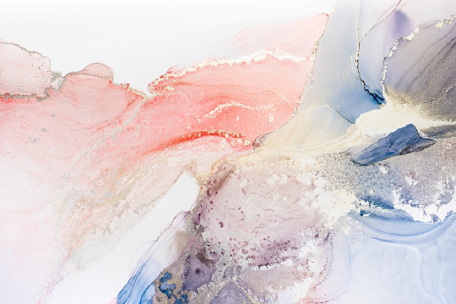 Pink Blue & Gold Abstract Fluid Design Home Decor Premium Quality Poster Print Choose Your Sizes