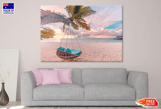 Tropical Beach Sunset with Swing Photograph Print 100% Australian Made