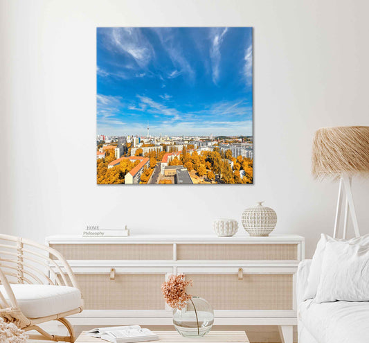 Square Canvas City Skyline on a Bright Day High Quality Print 100% Australian Made
