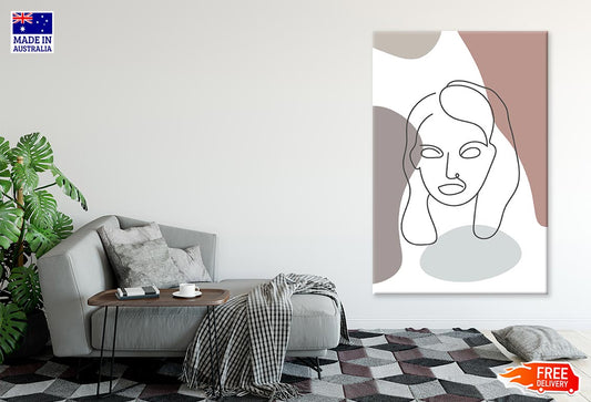 Woman Face & Hair Line Art Design Print 100% Australian Made