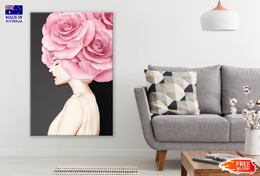 Fashion Girl and Rose Headdress Illustration Print 100% Australian Made