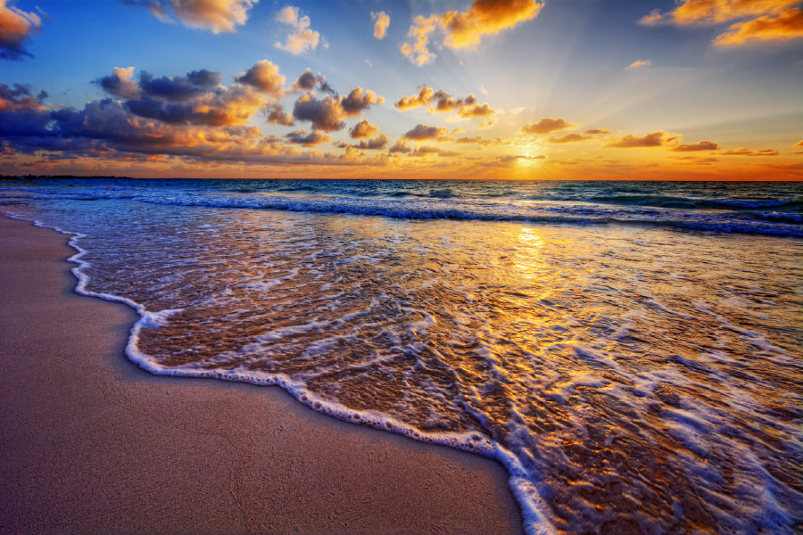 Ocean Beach Sunrise & Deep Sky View Photograph Home Decor Premium Quality Poster Print Choose Your Sizes