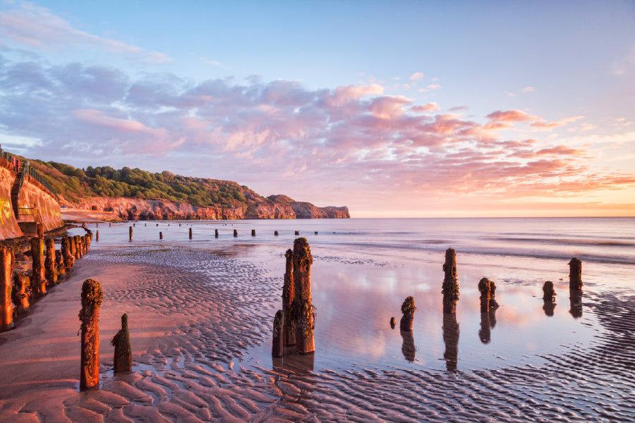 Sandsend Beach Sunset View Photograph UK Print 100% Australian Made